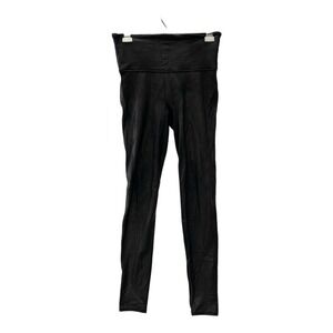 Spanx‎ Black Faux Leather Shaping Leggings Size Medium
